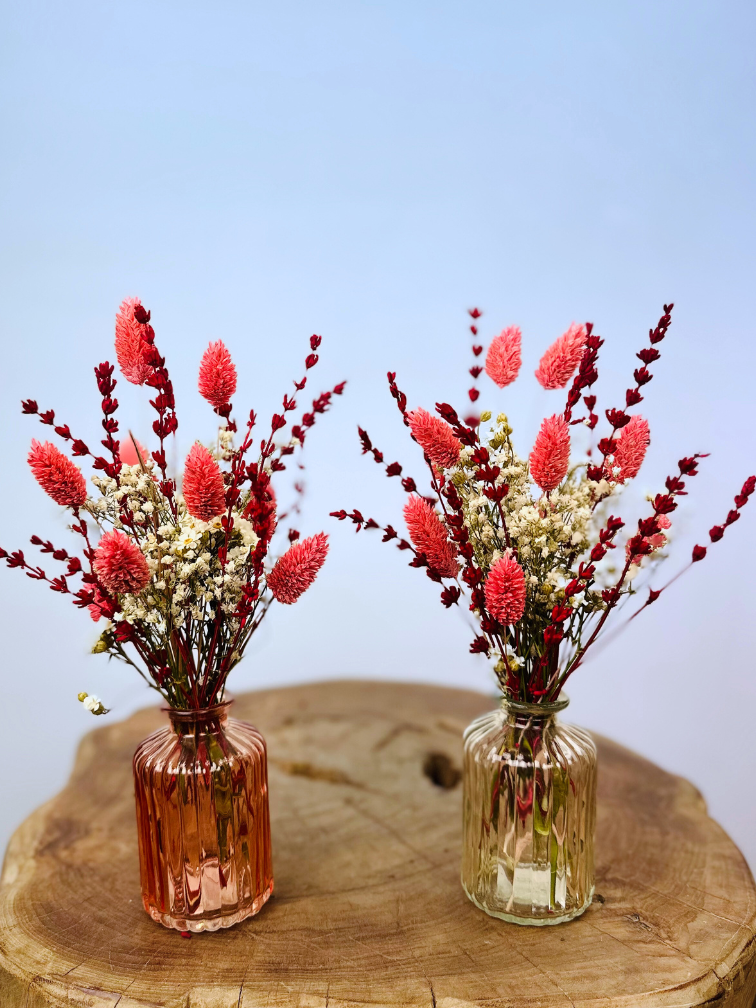 Trockenblumenstrauß "Verträumter Rosa " inklusive Vase | 30cm