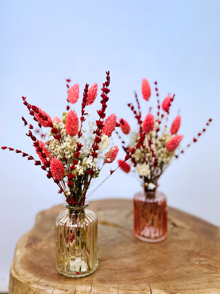 Dried flower bouquet "Dreamy Pink" including vase | 30cm