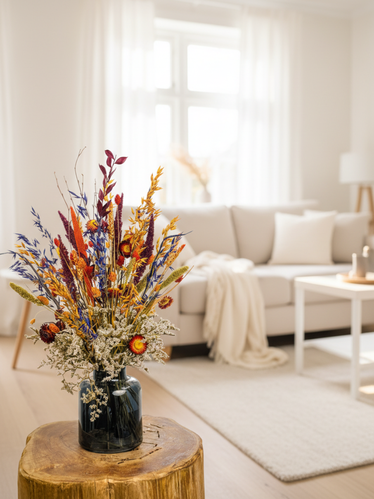 Dried flower bouquet "Warm Sunset" (Small) | 40cm