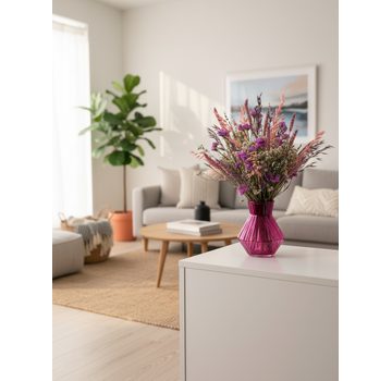 Trockenblumenstrauß "Purpurner Schwarm" inklusive Vase | 30cm
