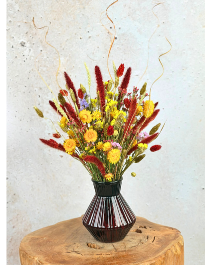 Bouquet of dried flowers "Happy Flower Field" Incl. vase | 45cm