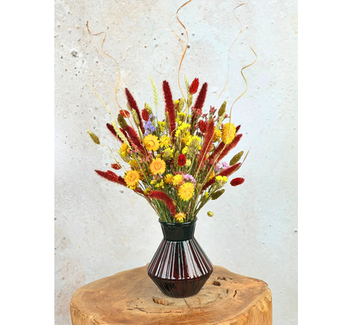 Bouquet de fleurs séchées "Happy Flower Field" Vase inclus | 45cm