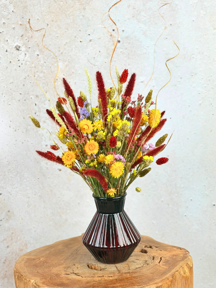Bouquet di fiori secchi "Happy Flower Field" Incl. vaso | 45cm