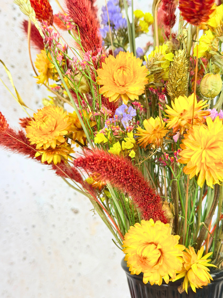 Bouquet of dried flowers "Happy Flower Field" Incl. vase | 45cm