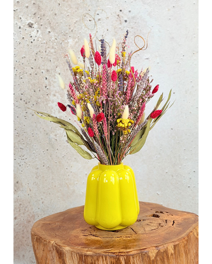Bouquet di fiori secchi "Funky Fiesta" | 40cm - vaso incluso