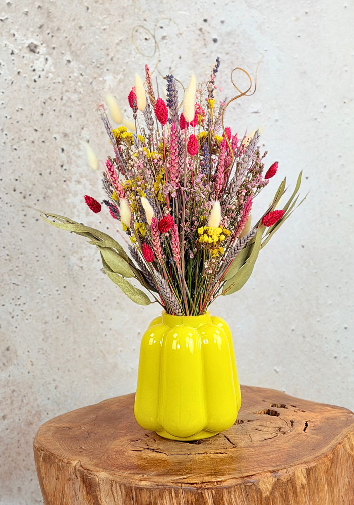 Dry flower bouquet "Funky Fiesta" | 40cm - including vase