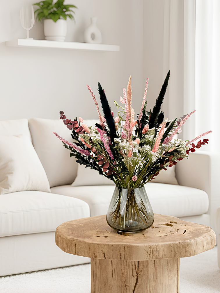 Dry flower bouquet "Luxury Night" (Small) - including vase | 35cm