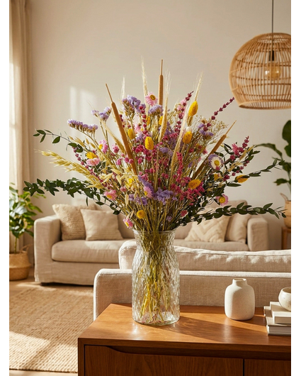 Bouquet de fleurs séchées "Le bouquet du bonheur" - grand | 60cm