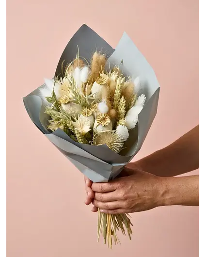 Ramo de flores secas "White Alisson" (medio) | 40 cm
