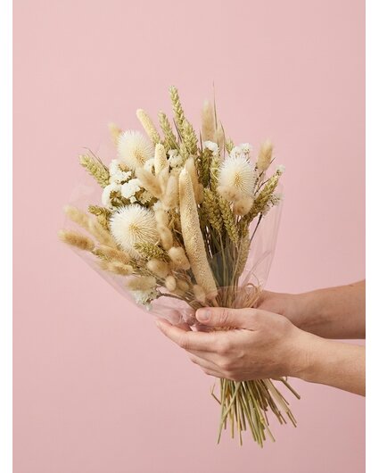 Dry flower bouquet "White Alisson" (large) | 55 cm