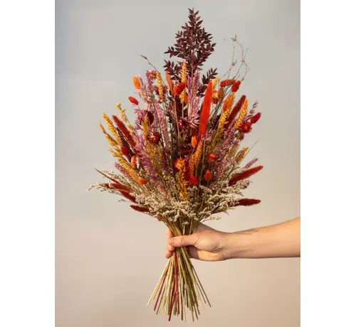 Trockenblumenstrauß "Warmer Sonnenuntergang" (Groß) - ohne Vase | 65 cm