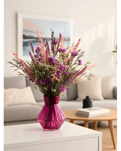 Dried flower bouquet "Purple Crush" vase included | 30cm