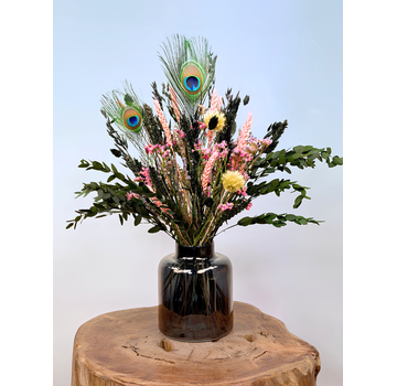 Trockenstrauß "Dschungelfieber" - inkl. Vase | 50cm