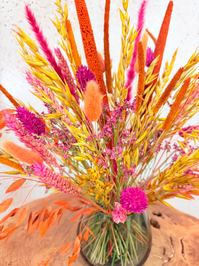 Ramo de flores secas “Autumn's Kiss” – incluye jarrón | 35 cm