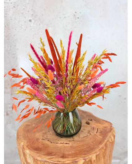 Bouquet de fleurs séchées « Autumn's Kiss » – vase inclus | 35 cm