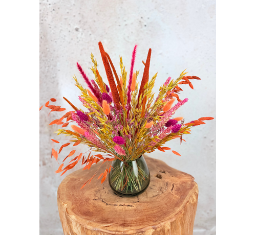 Bouquet de fleurs séchées « Autumn's Kiss » – vase inclus | 35 cm