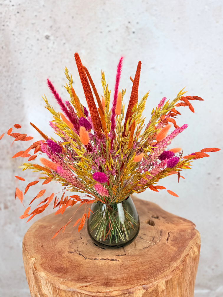 Ramo de flores secas “Autumn's Kiss” – incluye jarrón | 35 cm