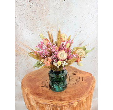 Mini dried bouquet 'Pink Bliss' - incl. vase | 25cm