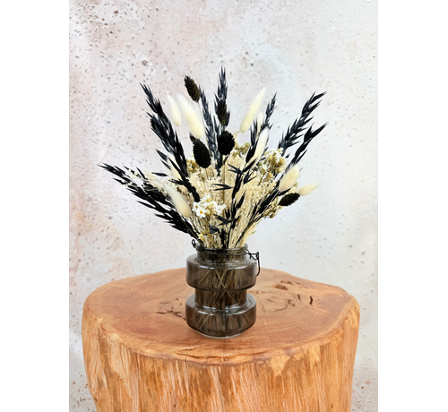 Trockenblumenstrauß „Midnight Bloom“ inkl. Vase