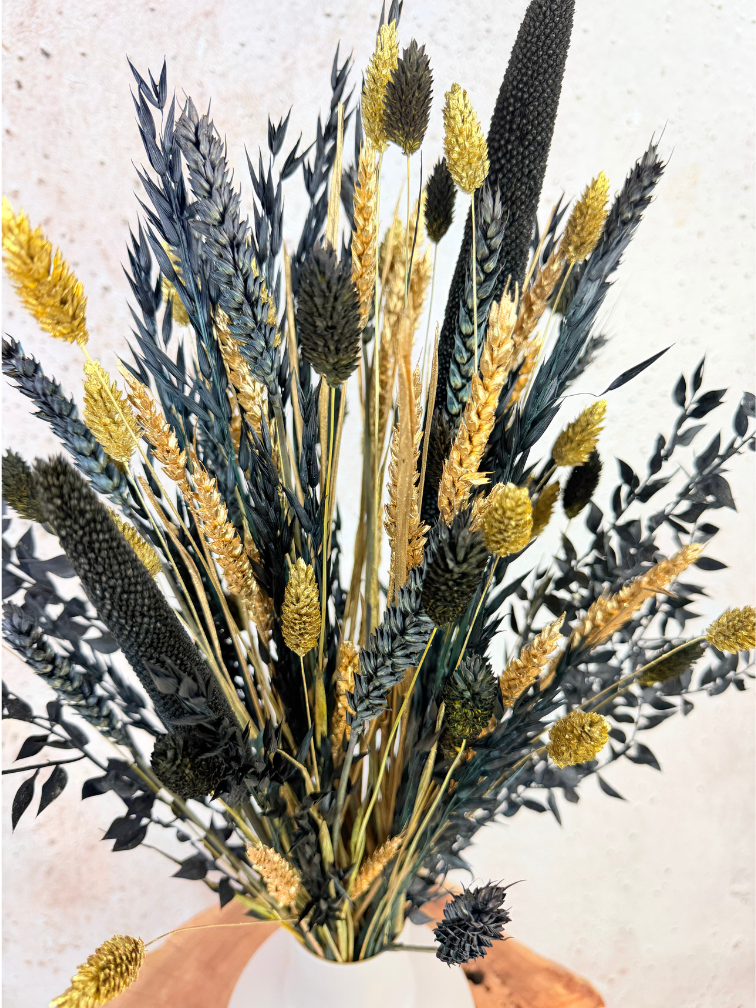 Bouquet de fleurs séchées "Golden Ely" (Grand) | 70cm