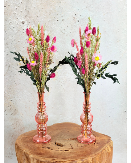 Trockenblumenstrauß „Strawberry Fields“ inkl. Vase | 35 cm