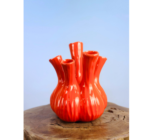 Trendige Tulpenvase "orange" | ⌀20xH25cm