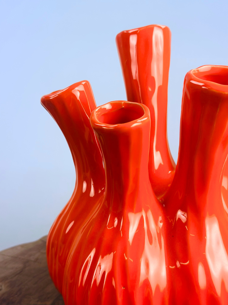 Vaso a tulipano di tendenza "arancione" ⌀20xH25cm