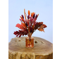 Bouquet de fleurs séchées "Orange Glow" avec petit vase