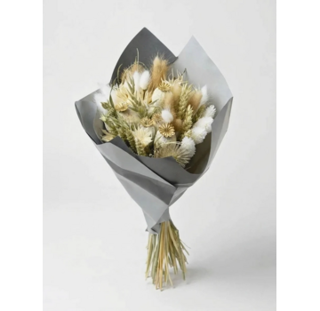 Dry flower bouquet "White Alisson" (medium) | 40 cm
