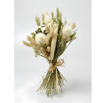 Trockenblumenstrauß "White Alisson" (groß) | 55 cm