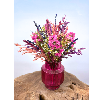 Ramo de flores secas "Purple Crush" incl. jarrón | 25cm