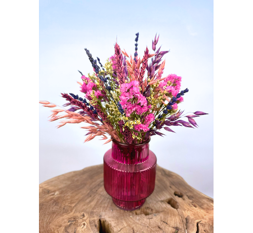 Bouquet de fleurs séchées "Purple Crush" incl. vase | 25cm