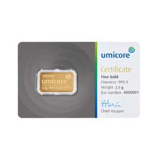 Umicore Umicore Goudbaar 2.5 gram fijn puur goud