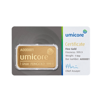 Umicore Umicore Goudbaar 31.1. gram fijn puur goud