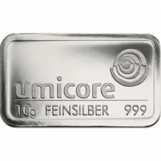 Umicore Umicore 10. gram Zilverbaar