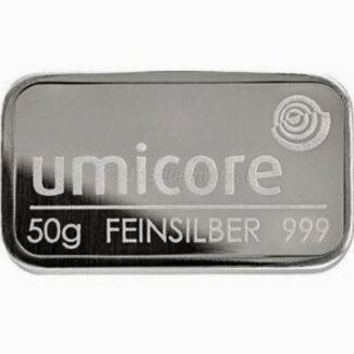 Umicore Zilverbaar 50 gram