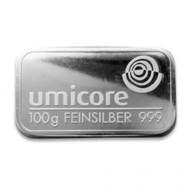Umicore Zilverbaar 100 gram