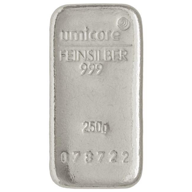 Umicore Zilverbaar 250 gram