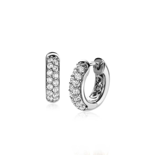 zinzi  ZIO2317 oorringen 14 x 4mm witte zirconia