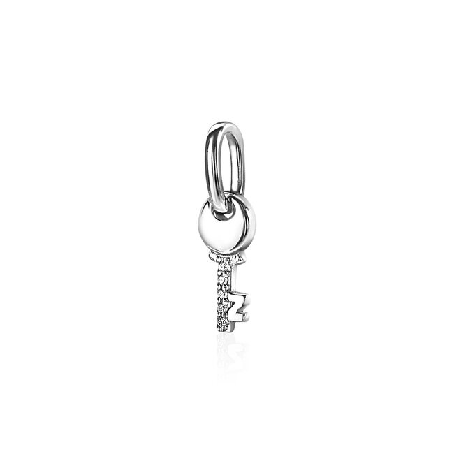 zinzi ZIH2081  hanger sleuteltje wit zirconia