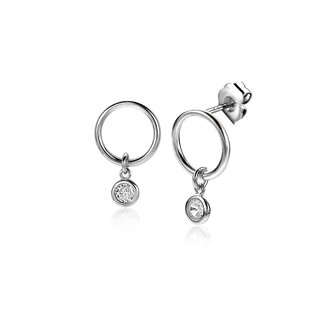 ZINZI ZIO2200 oorstekers 13mm ronde hanger witte zirconia