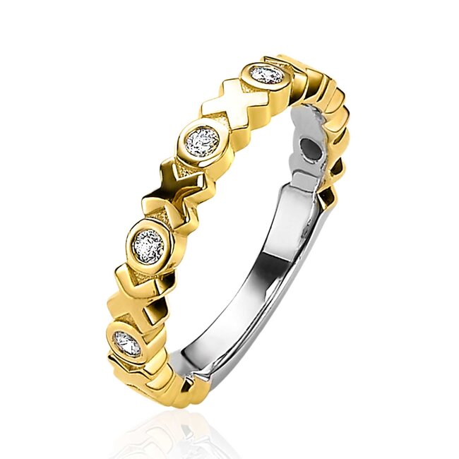 zinzi  ZIR2193 BICOLOR RING MET ZIRCONIA