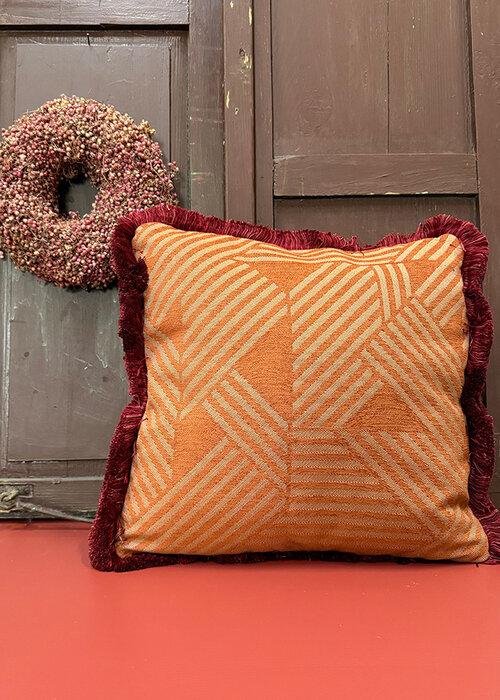 Kussen - Vierkant - Terra/Burgundy