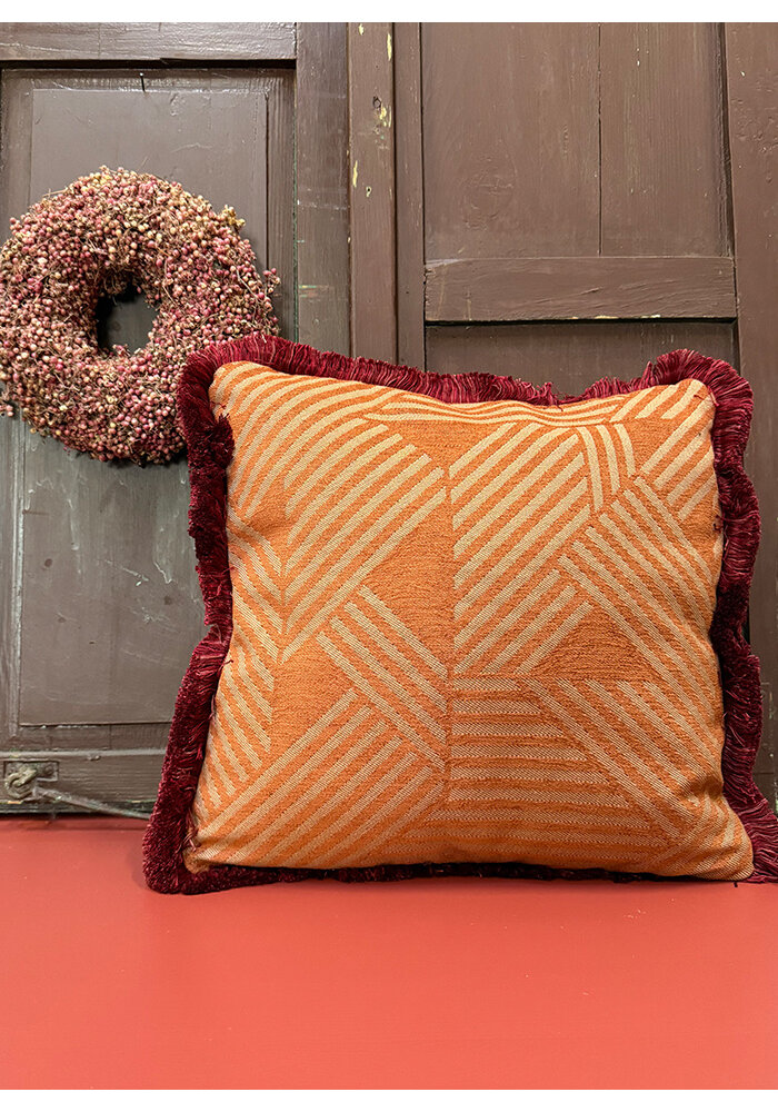 Kussen - Vierkant - Terra/Burgundy