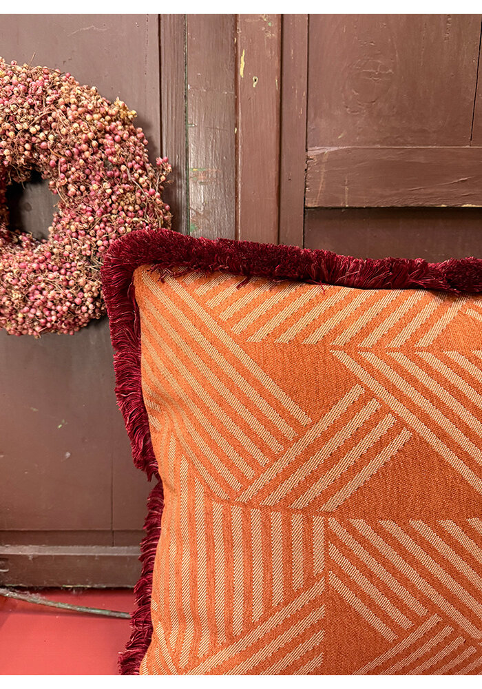 Kussen - Vierkant - Terra/Burgundy