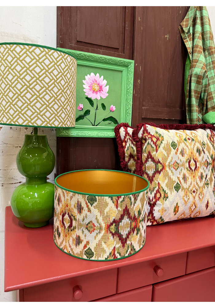 Kussen - Vierkant -  Burgundy/Groen