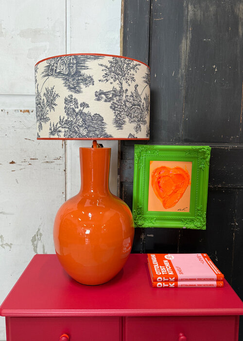 Lampenkap  - Navy/Wit