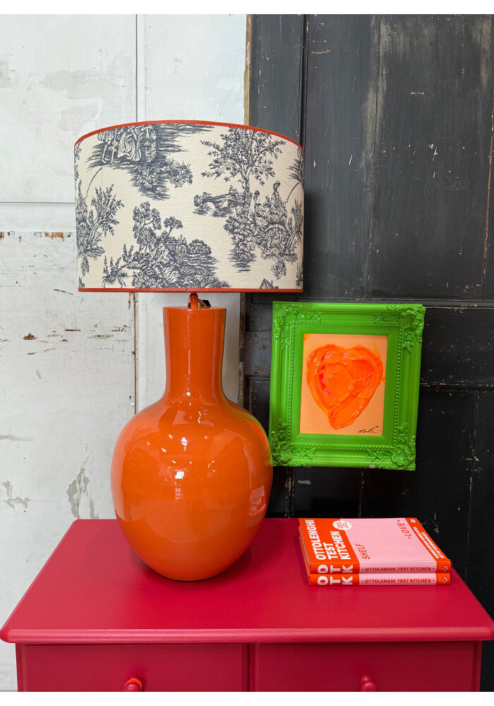 Lampenkap  - Navy/Wit