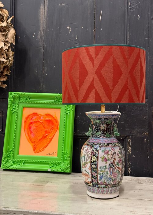 Lampenkap - Grafisch terra/oranje