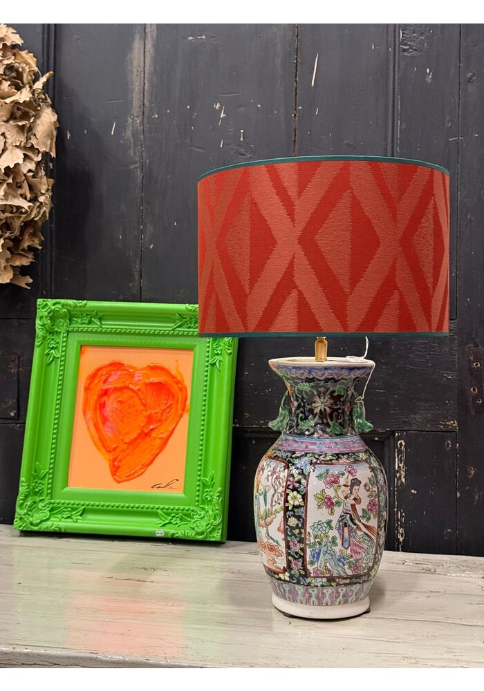 Lampenkap - Grafisch terra/oranje